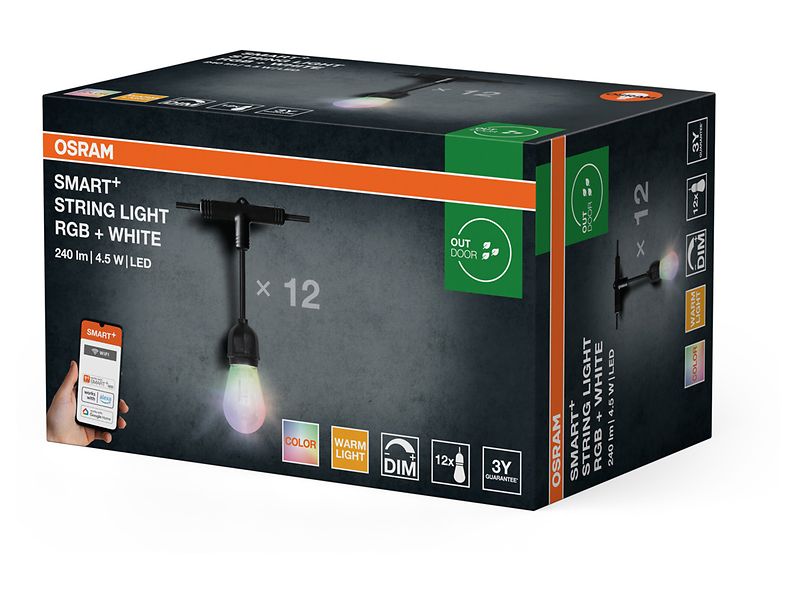 Girlanda ogrodowaSmart Wifi 12-punktowa czarna