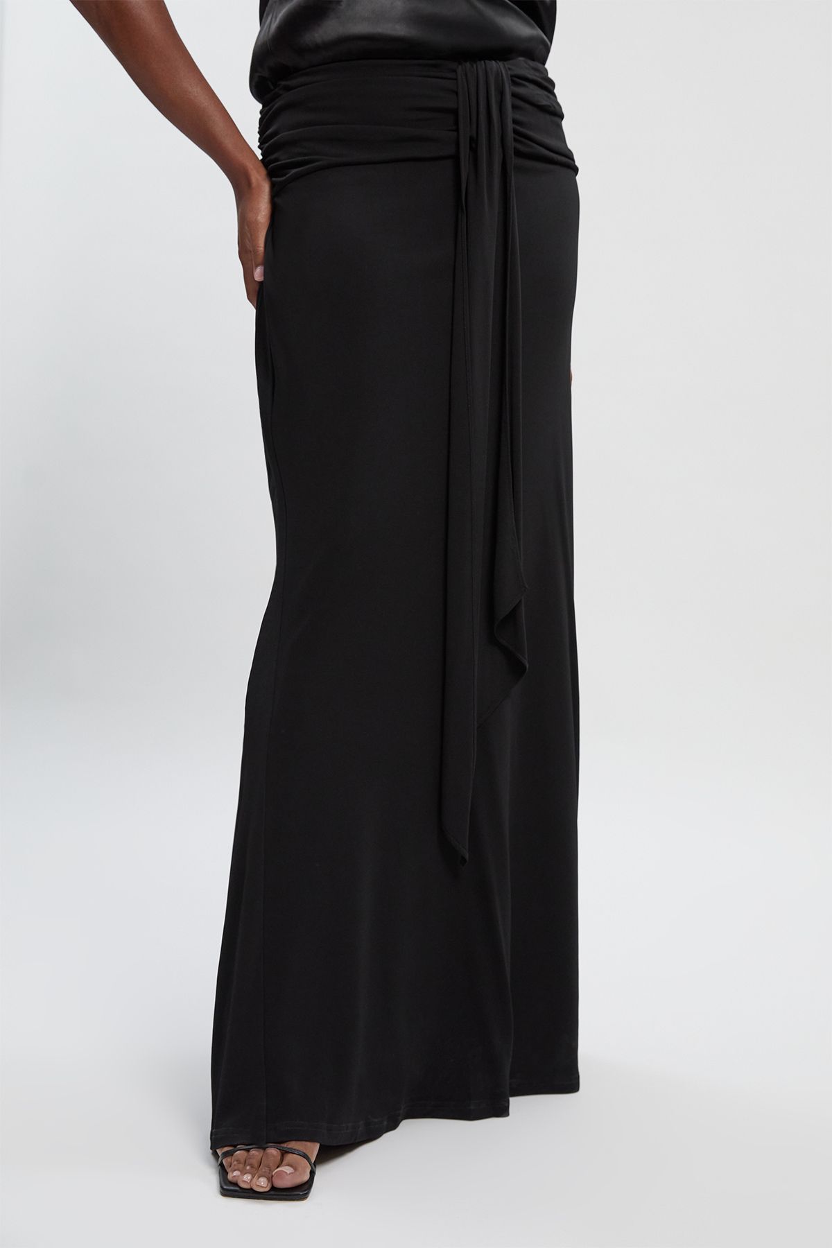 KarenMillen Plus Size Premium Stretch Crepe Jersey Maxi Skirt