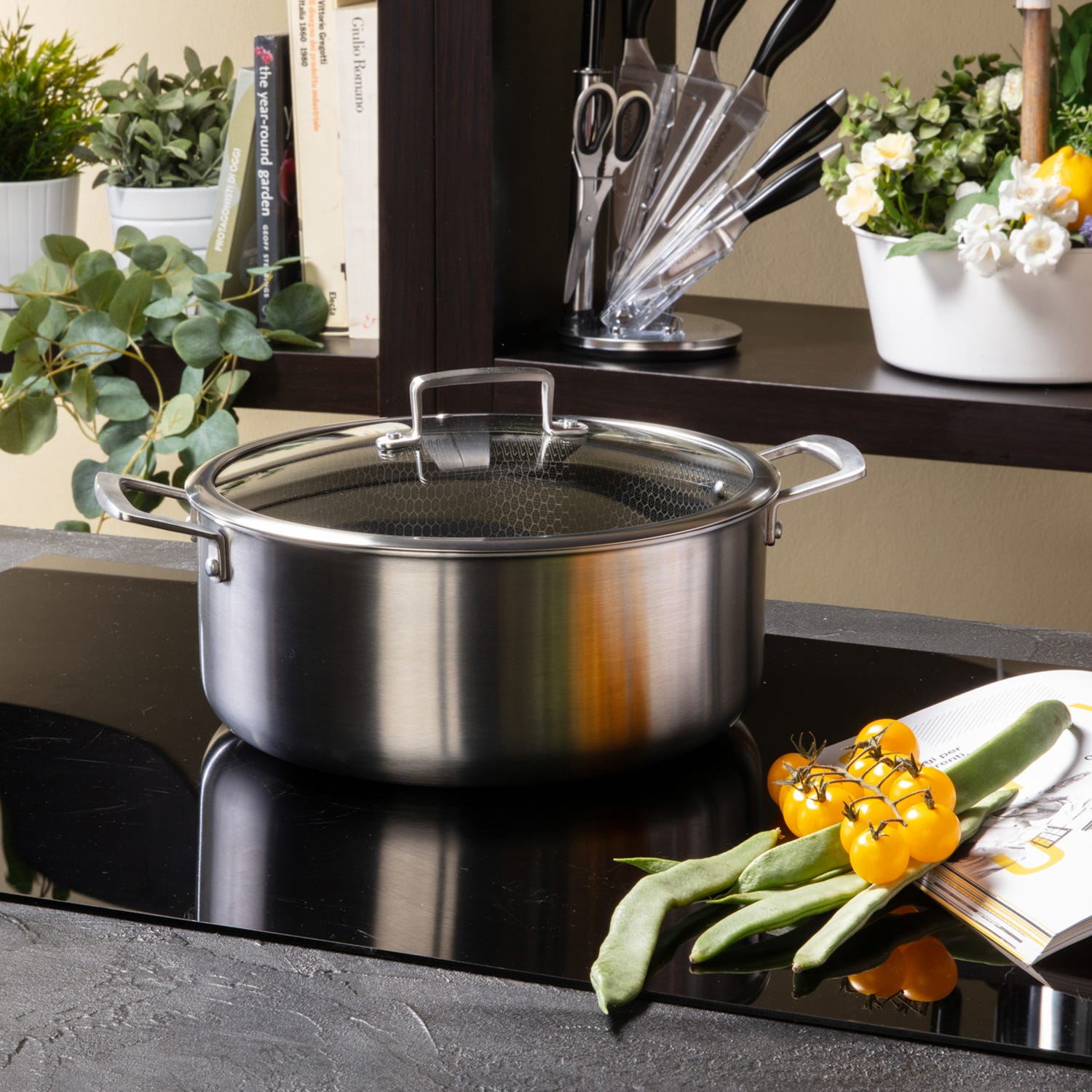 Casseruola 28 cm con coperchio a 3 strati Tri - ply