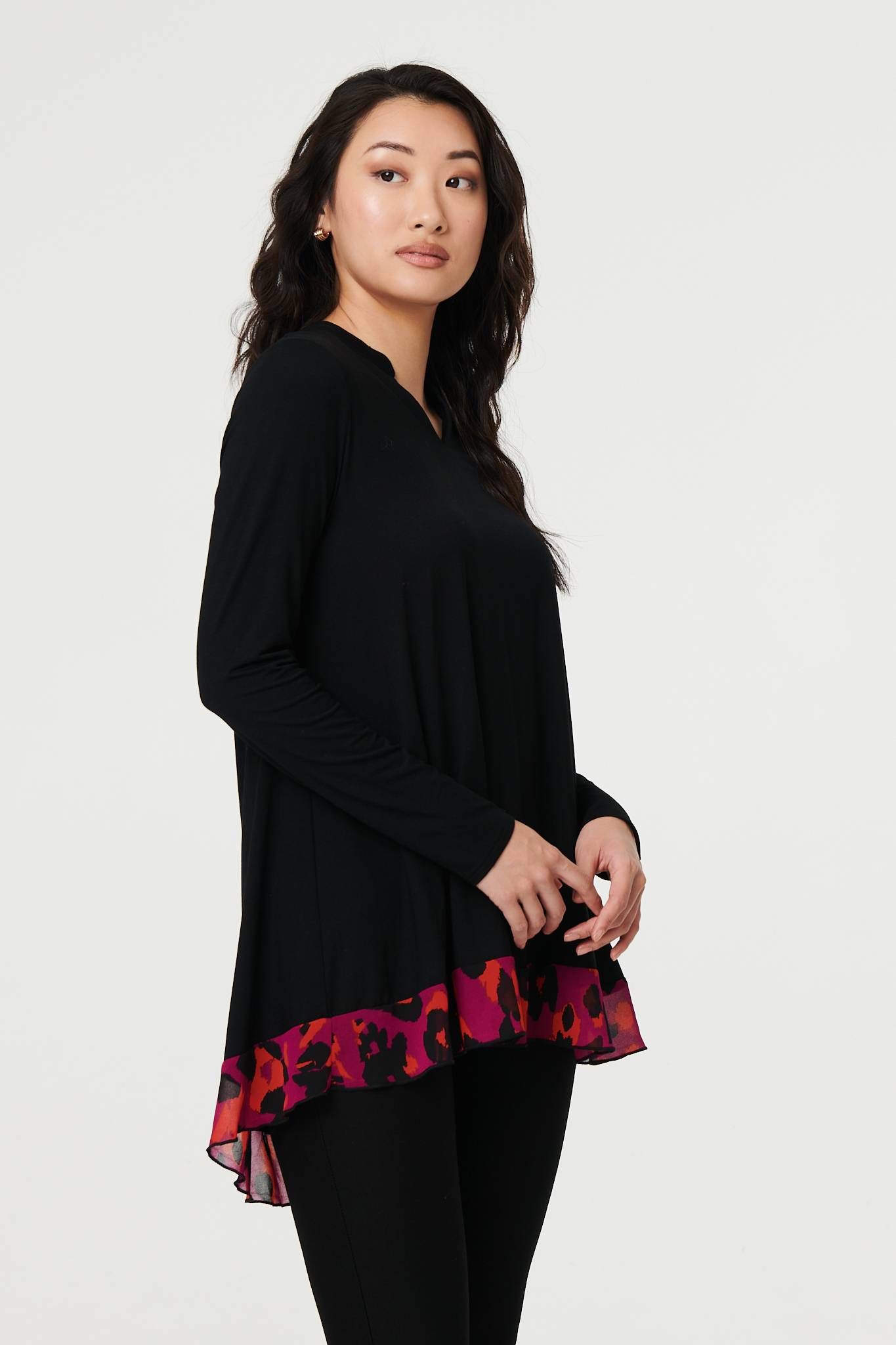 Izabel London Animal Print Semi Sheer Relaxed Top