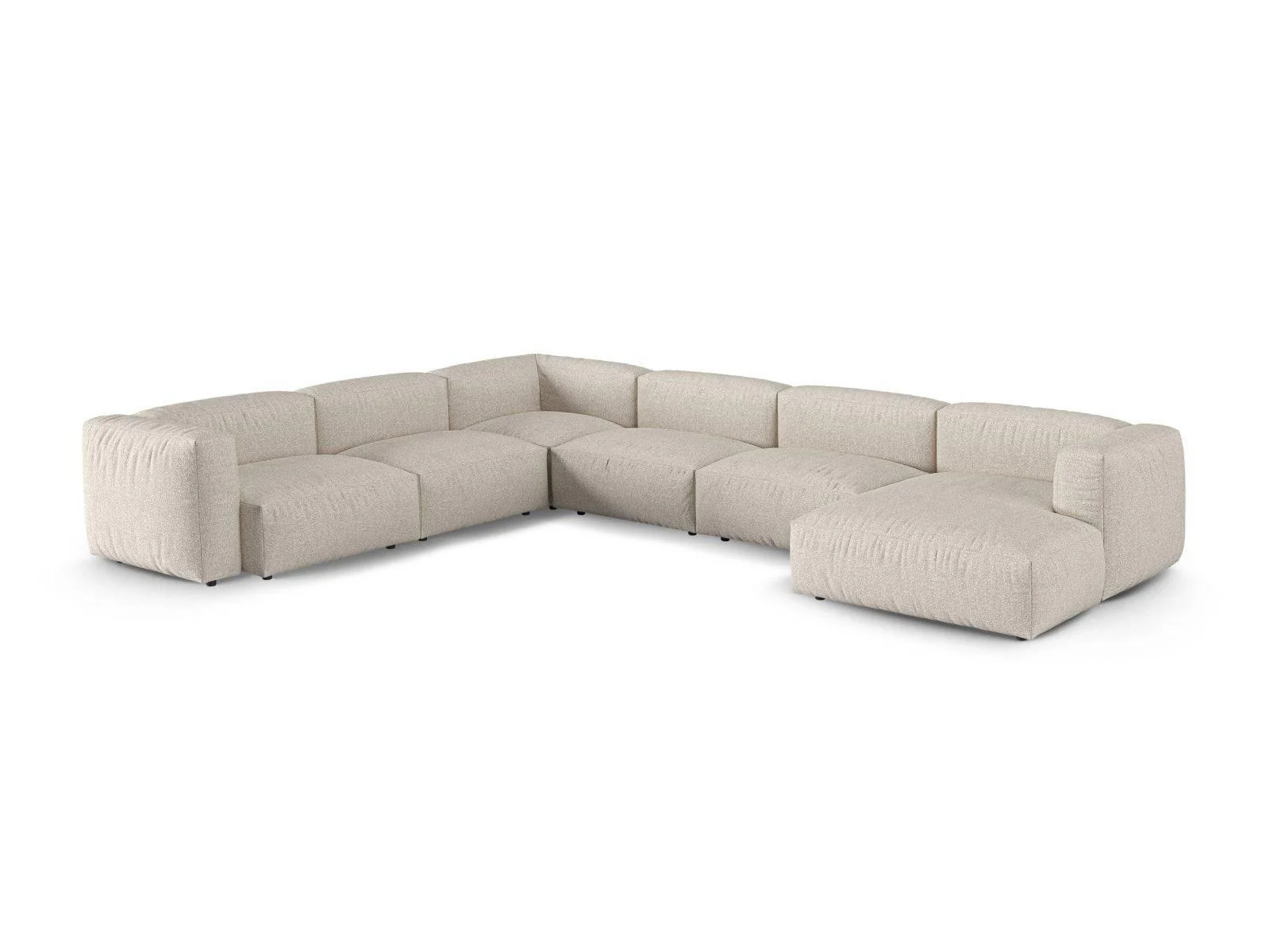 Modulaire hoekbank Martina links bouclé