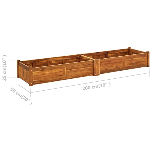 NNEVL Garden Raised Bed Acacia Wood 200x50x25 cm