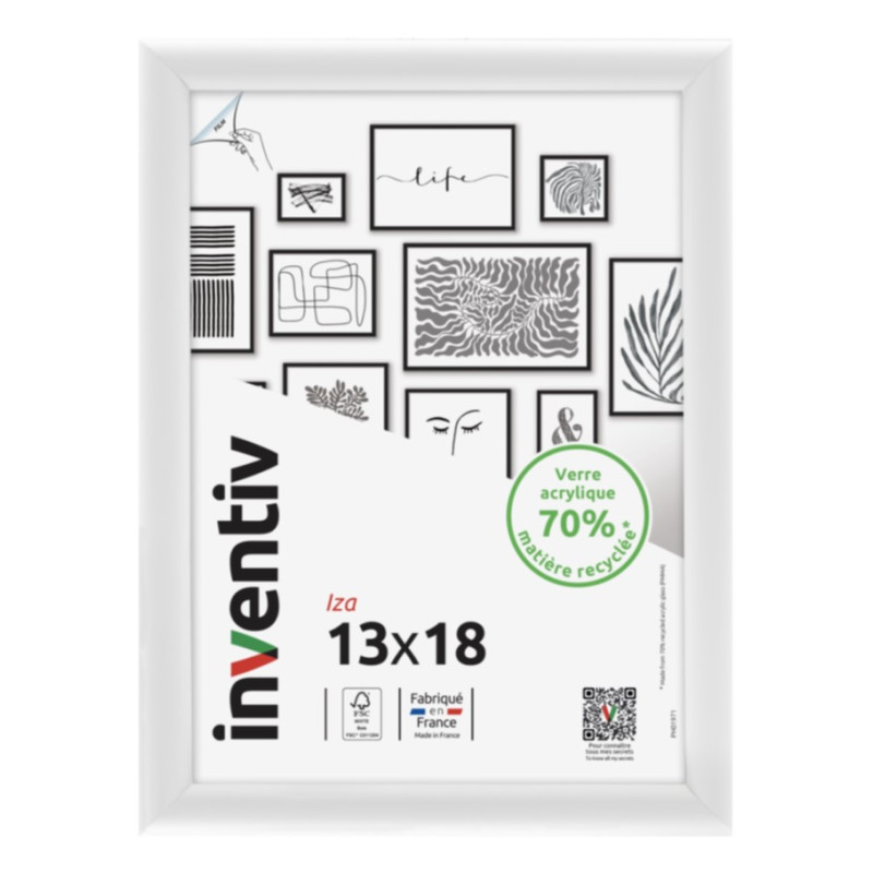 Cadre Iza blanc 13 x 18 cm INVENTIV