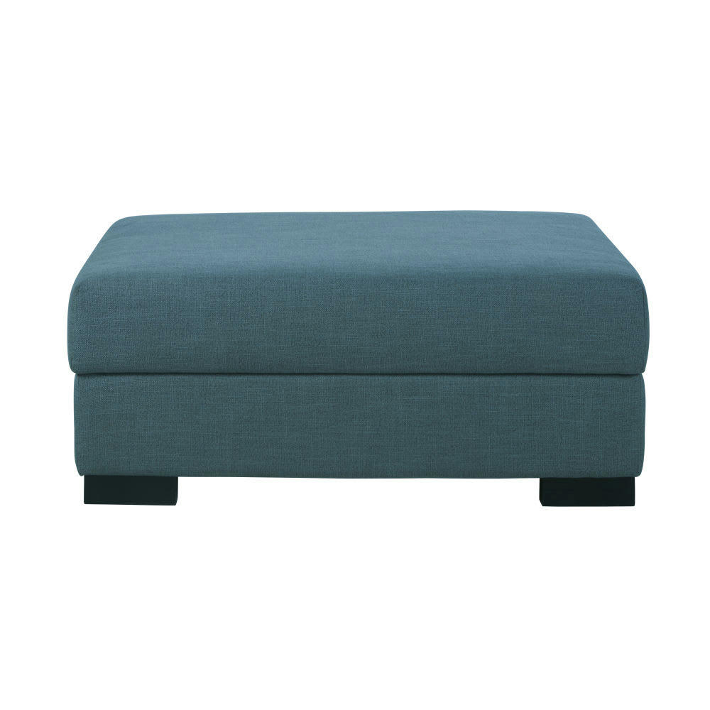 Terence - Pouf pour canapé modulable avec coffre de rangement bleu pétrole