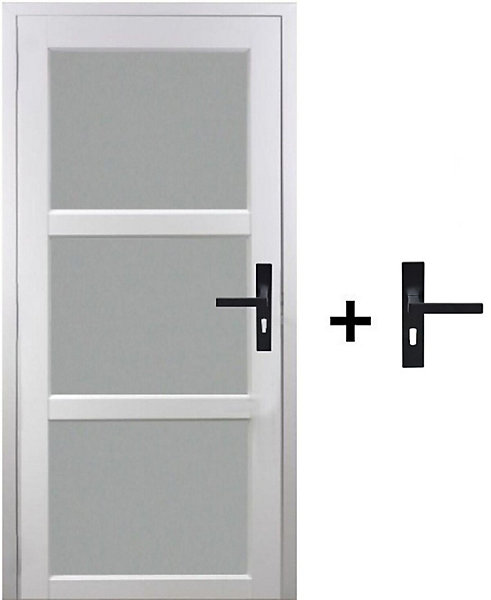 Bloc Porte Kenya Blanc Vitre H204 X L73 Cm Côte Tableau P.gauche,poignee Gd Menuiseries