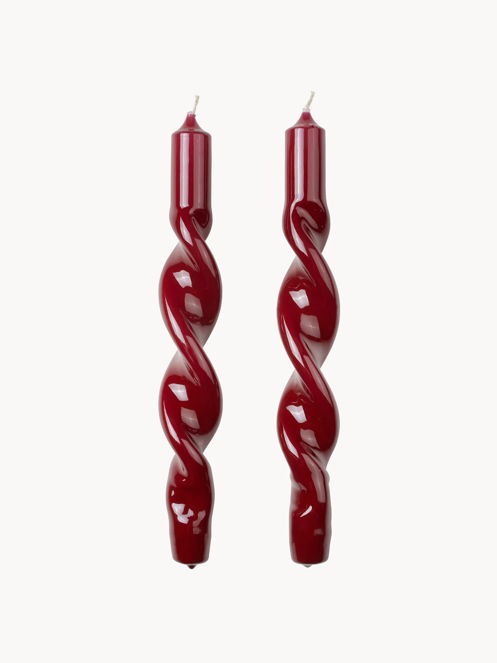 Handgefertigte Stabkerzen Twist, 2er-Set