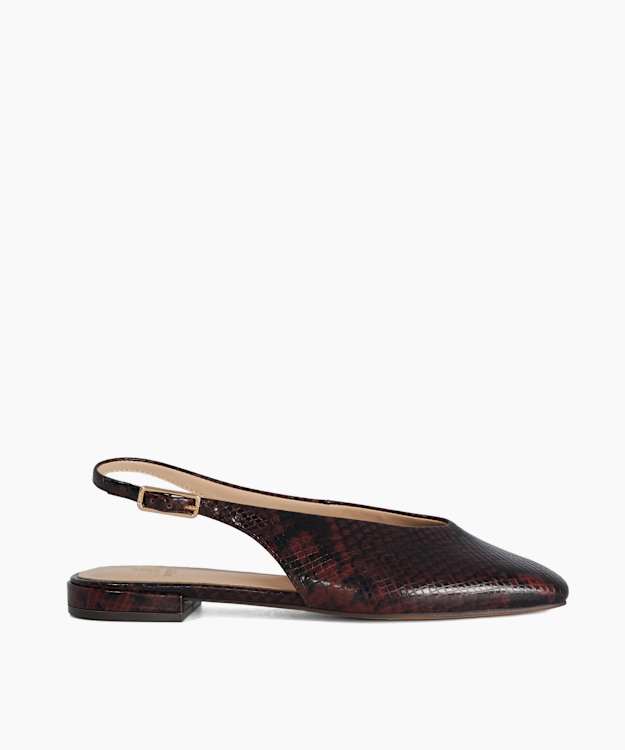 Heartbeat Brown - Leather Slingback Ballet Flats