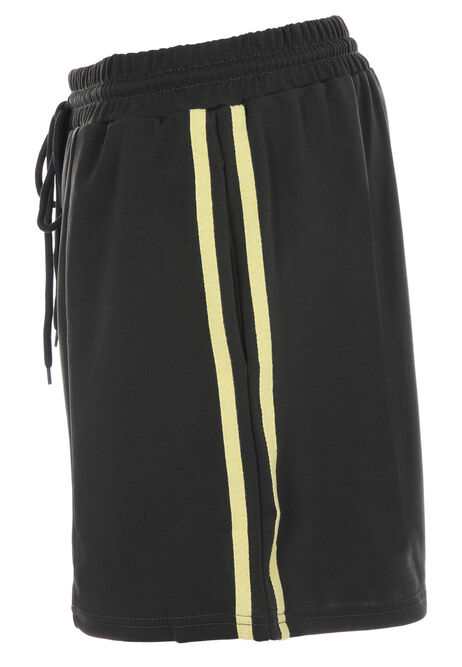 Womens Black Side Stripe Shorts