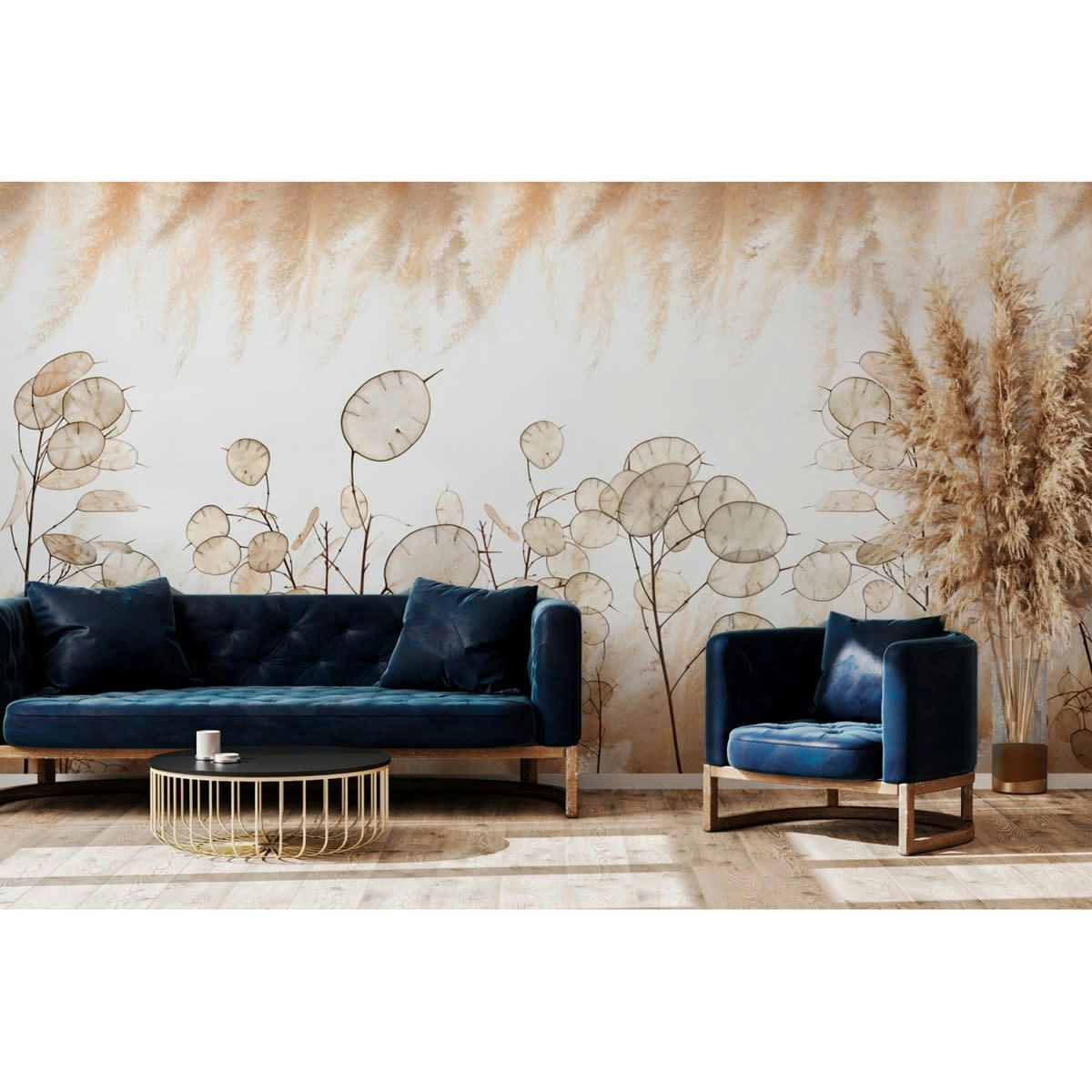 LUNARA XL - Papier peint panoramique motif imprimé Beige sable 480x270cm