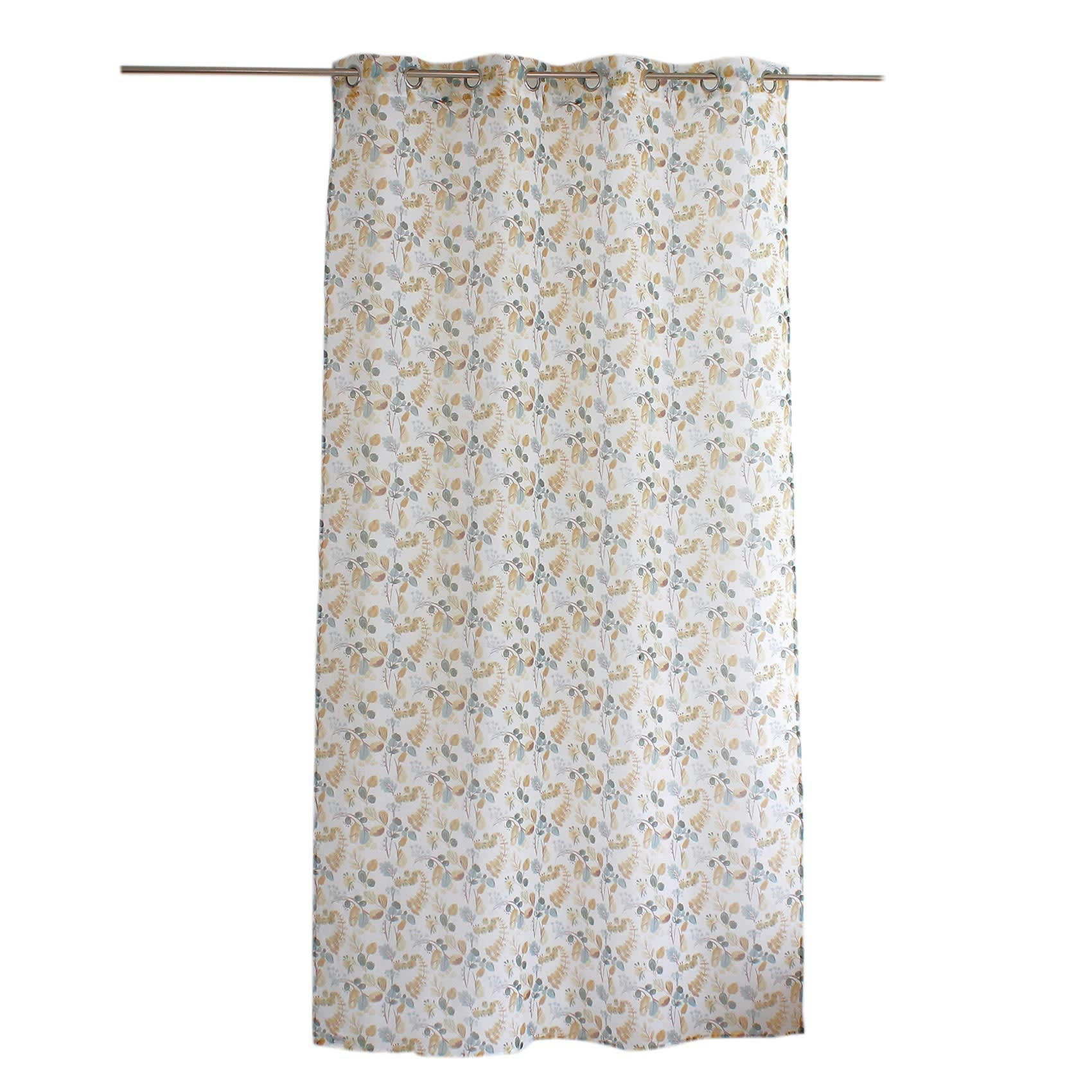 - Voilage champêtre en étamine fleurie polyester multicolore 140x240 cm