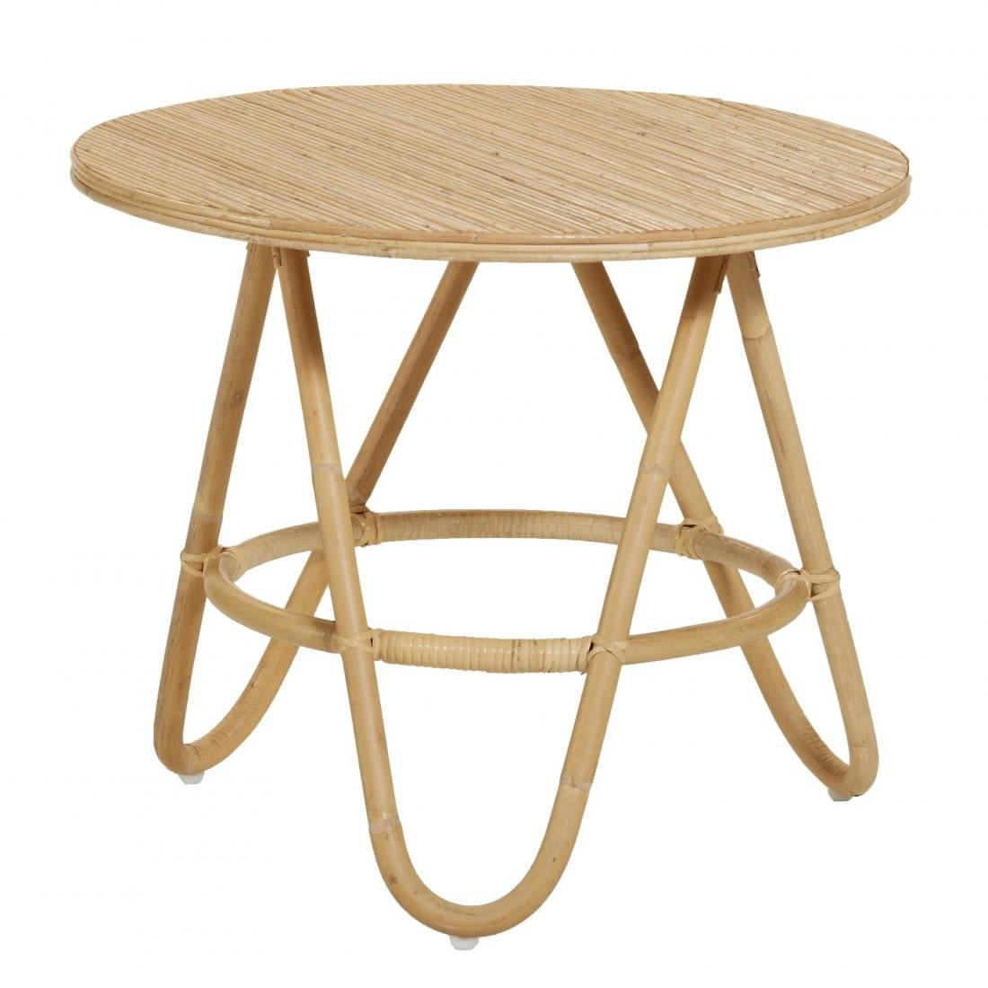 DIABOLO - Table basse gigogne en rotin D60