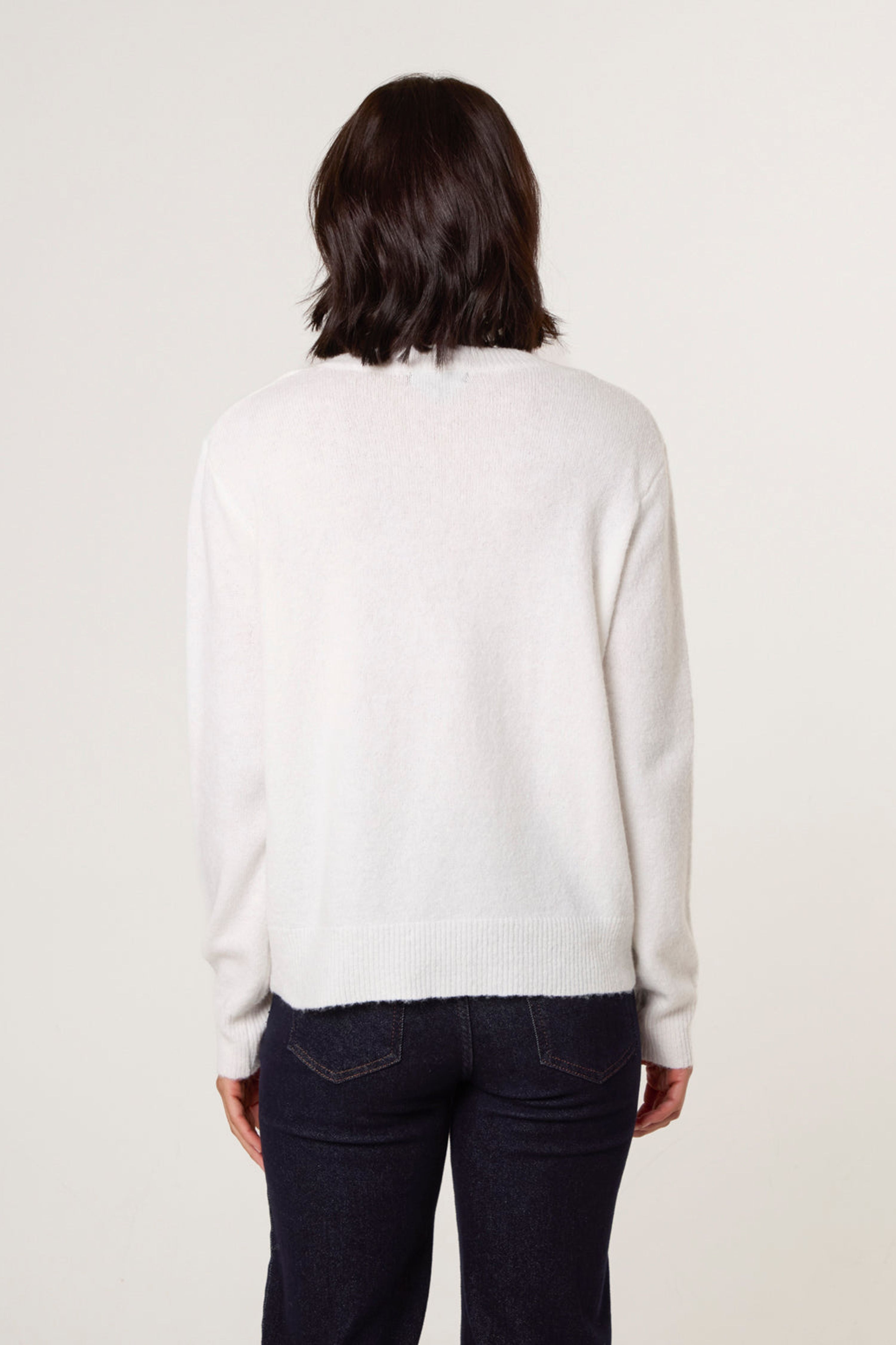 Blue Vanilla Ivory Gold Flower Buttons Cardigan
