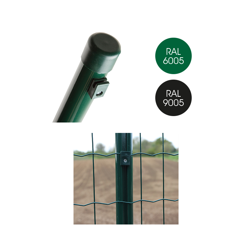 Poteau tubulaire avec 3 guide-fils vert Ø 40 mm x 230 cm GIARDINO