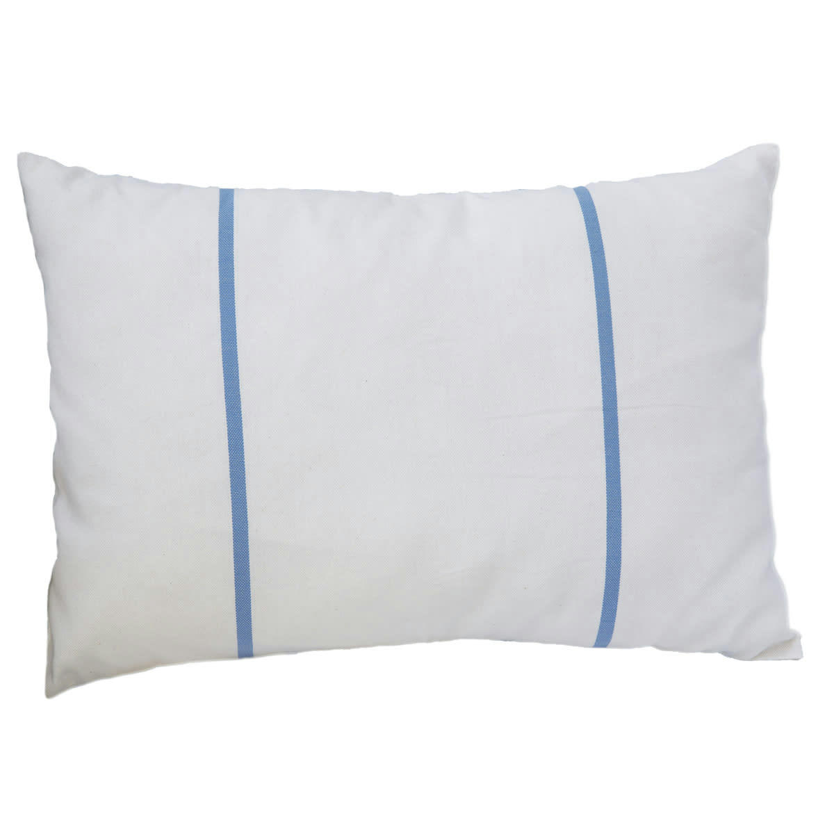 CARTHAGE - Housse de coussin coton rayures bleu fond blanc 35 x 50