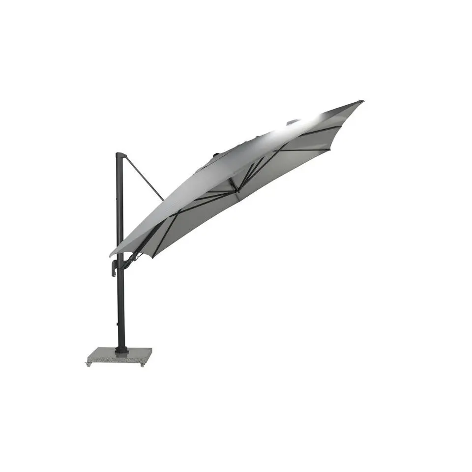 Hawaii Big Pole II parasol - 350x350 cm - carbon black - royal grijs