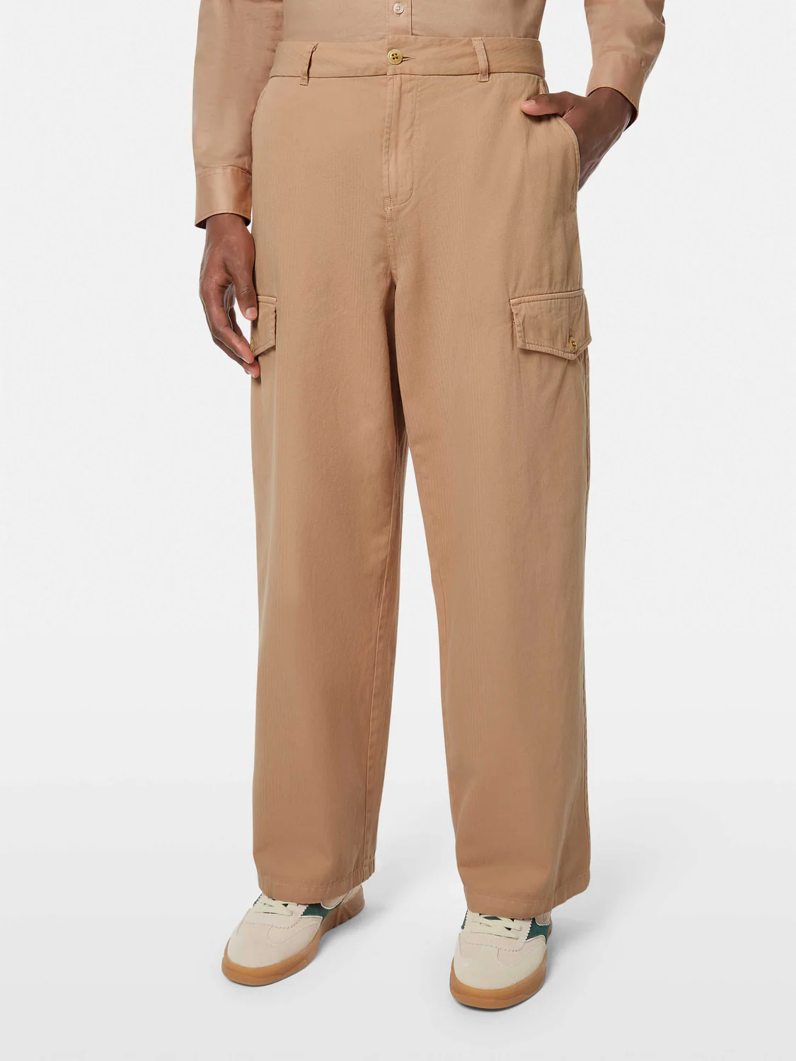 Daze Garment-Dyed Herringbone Cargo Pant