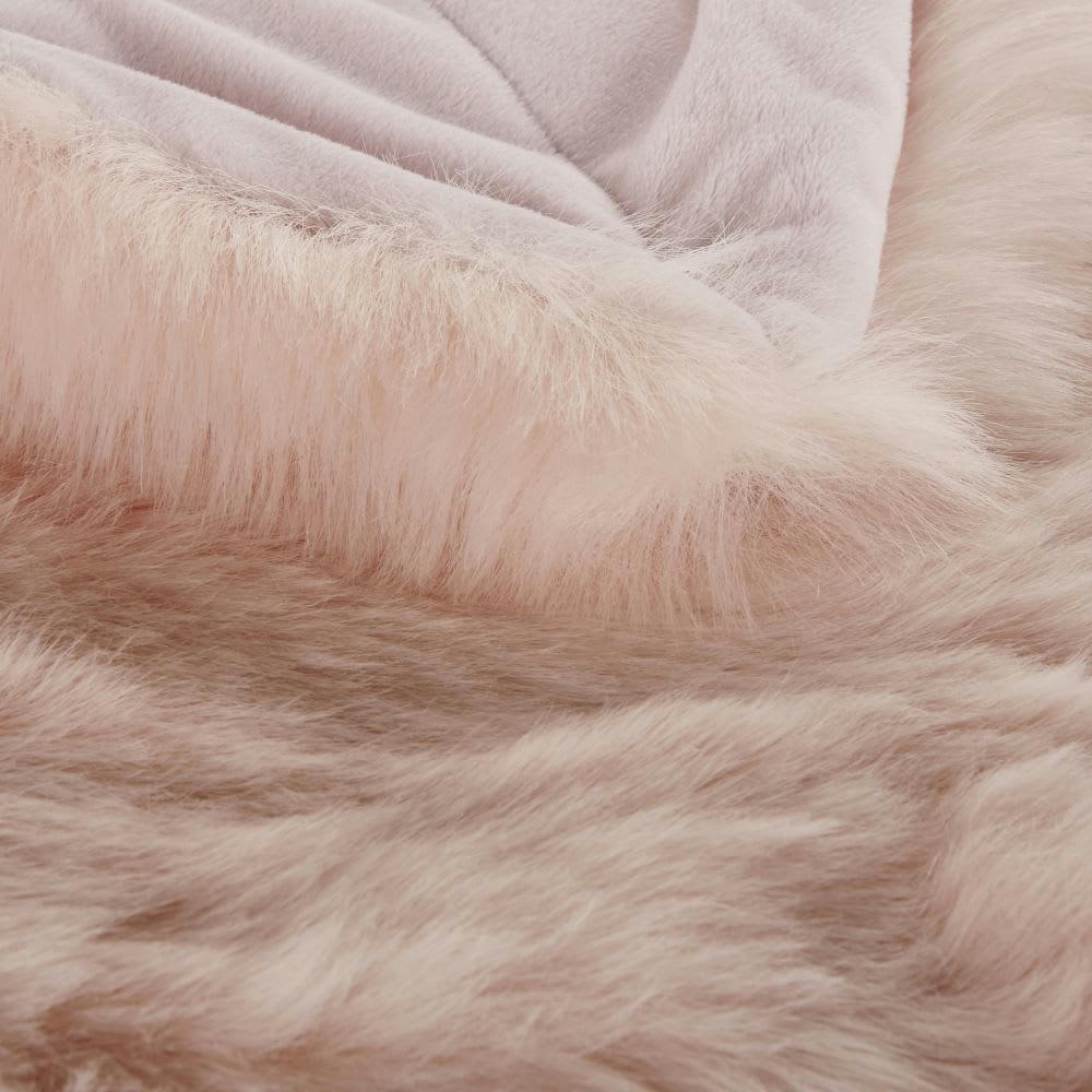 ALTAI - Plaid imitation fourrure rose 150x180