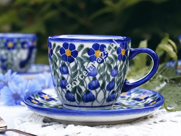 Filiżanka ze spodkiem 0,22 L / 14 cm Bolesławiec - Sadzawka Milicka gat. I