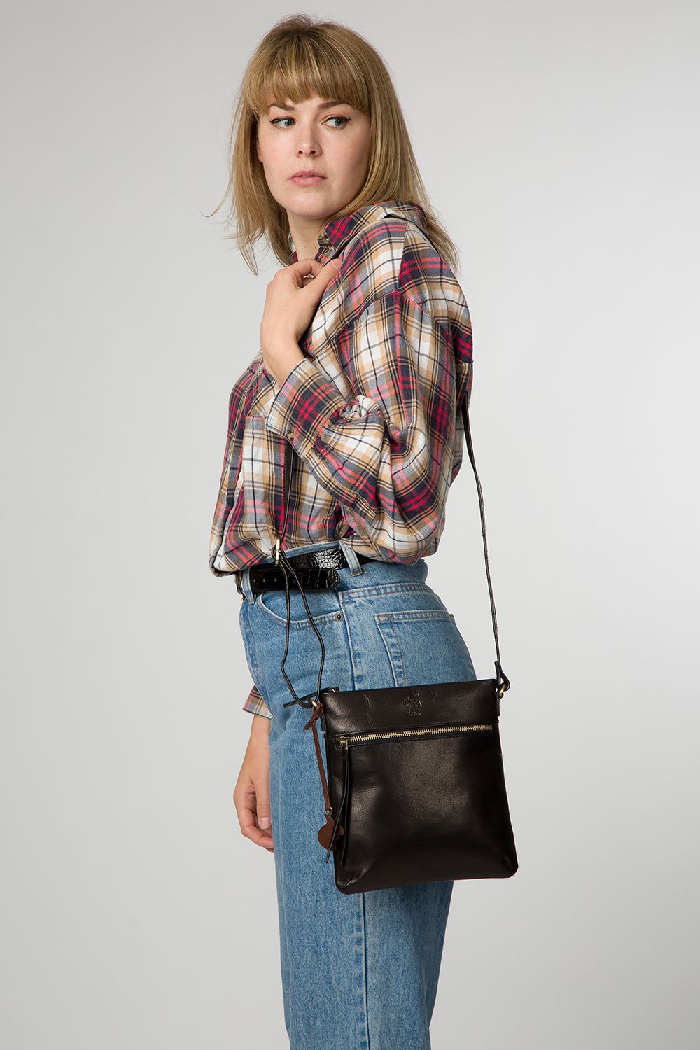 Conkca London Sable' Leather Cross Body Bag