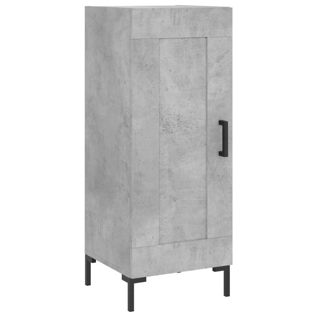 Szafka Szara Beton z Drzwiami z Szufladami 34.5x34x90 cm do Salonu