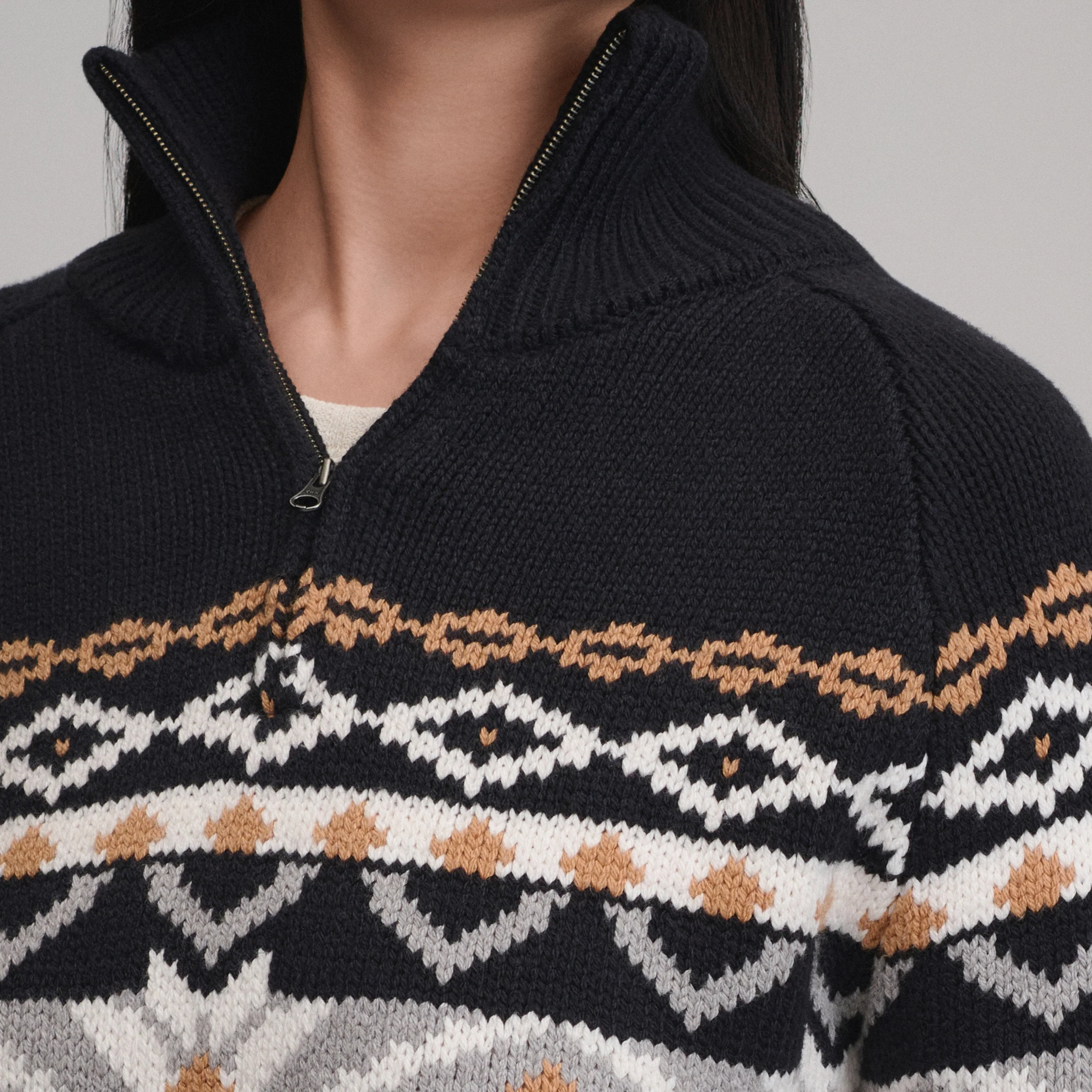 Women's Everloft Jacquard Quarter-Zip Sweater