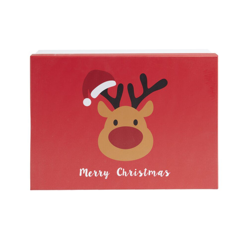 Lot de 3 boÎtes cadeaux rectangulaires à empiler décor No&euml;l 3 tailles