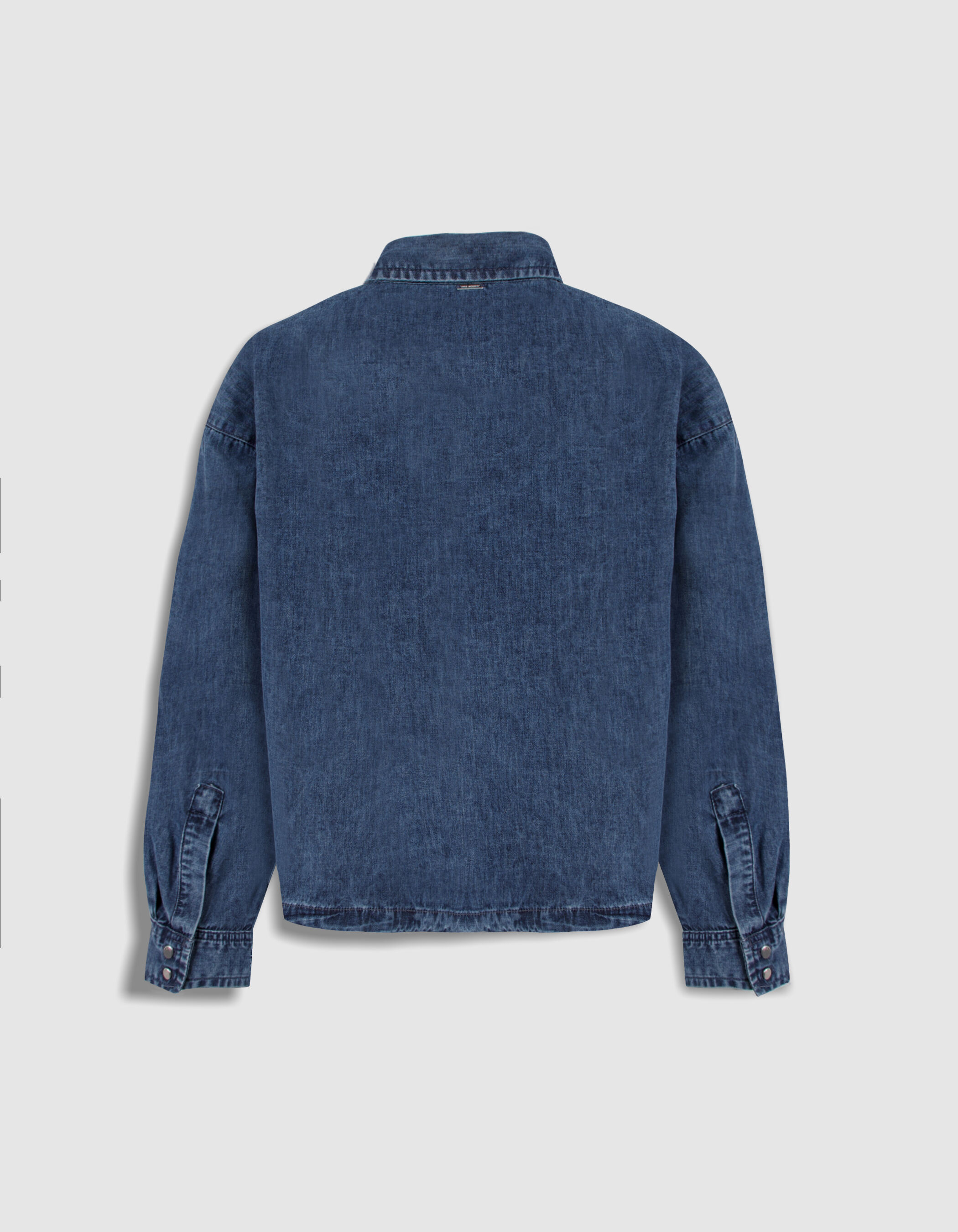 Chemise en jean bleu cropped Femme