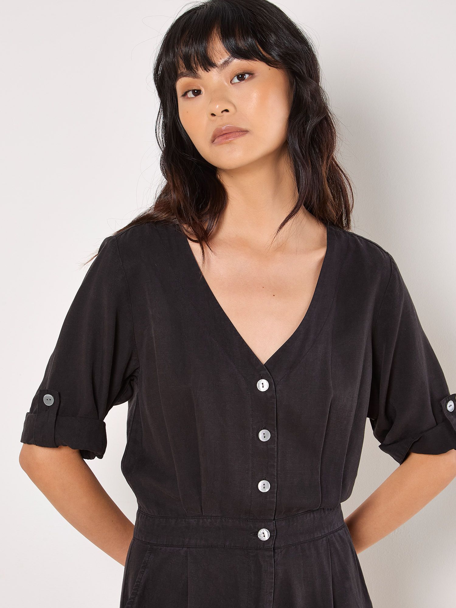 Apricot Wide-Leg Culotte Jumpsuit