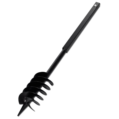 NNEVL Ground Drill with Handle Auger Bit 150 mm Three Spirals Steel Black