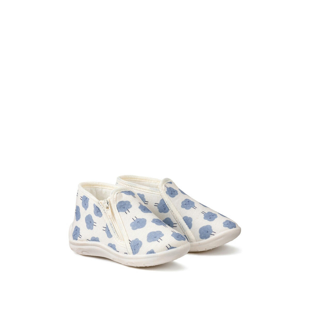 Chaussons zippés, imprimé nuages