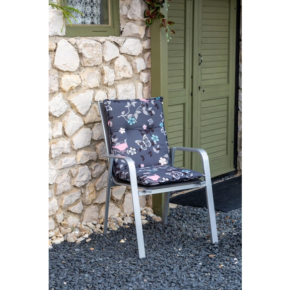 Niederlehnerauflage »Bregenz«, 4er Set, Blumenranke, grau, 101x50cm