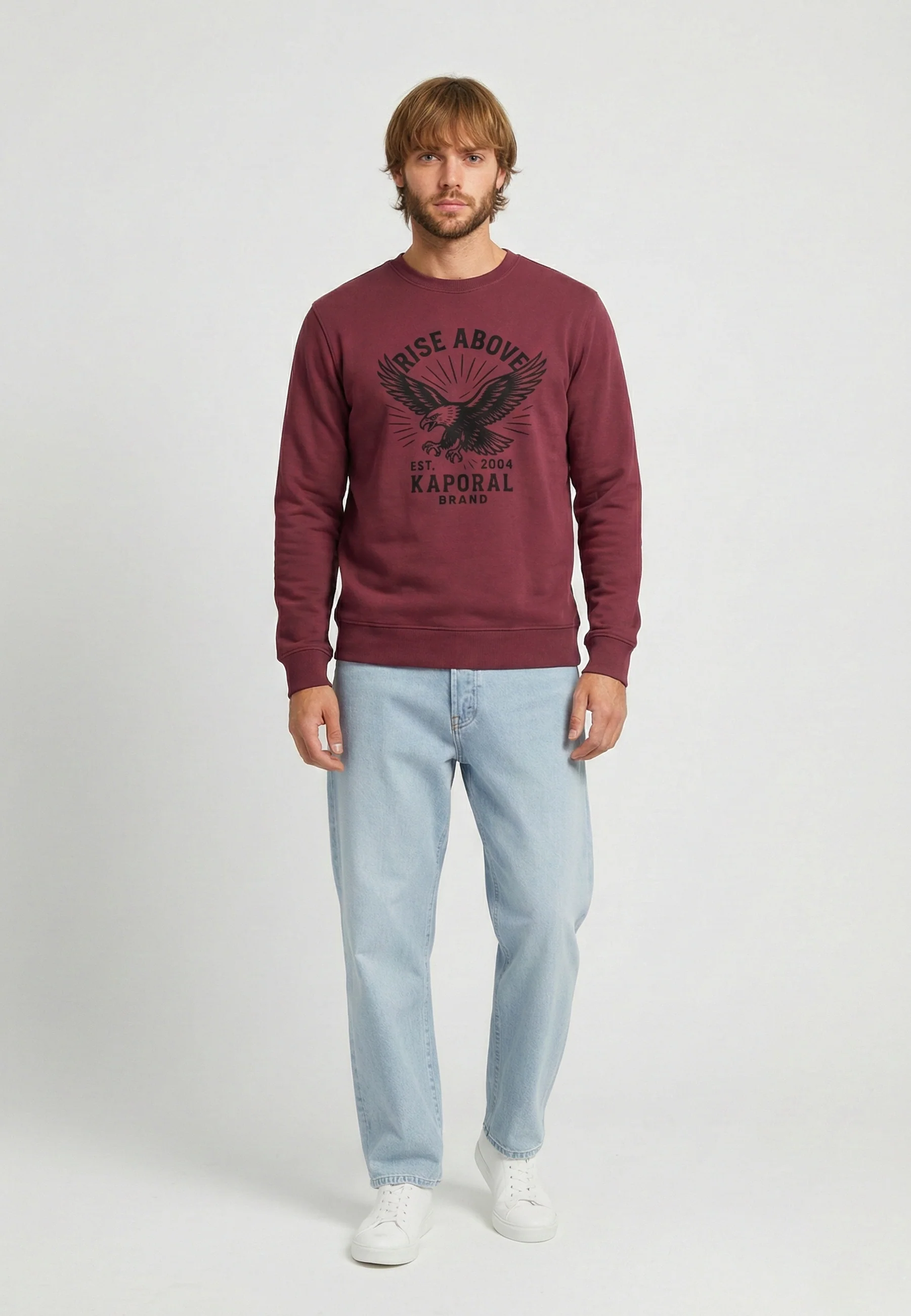 Sweat col rond bordeaux KIEL