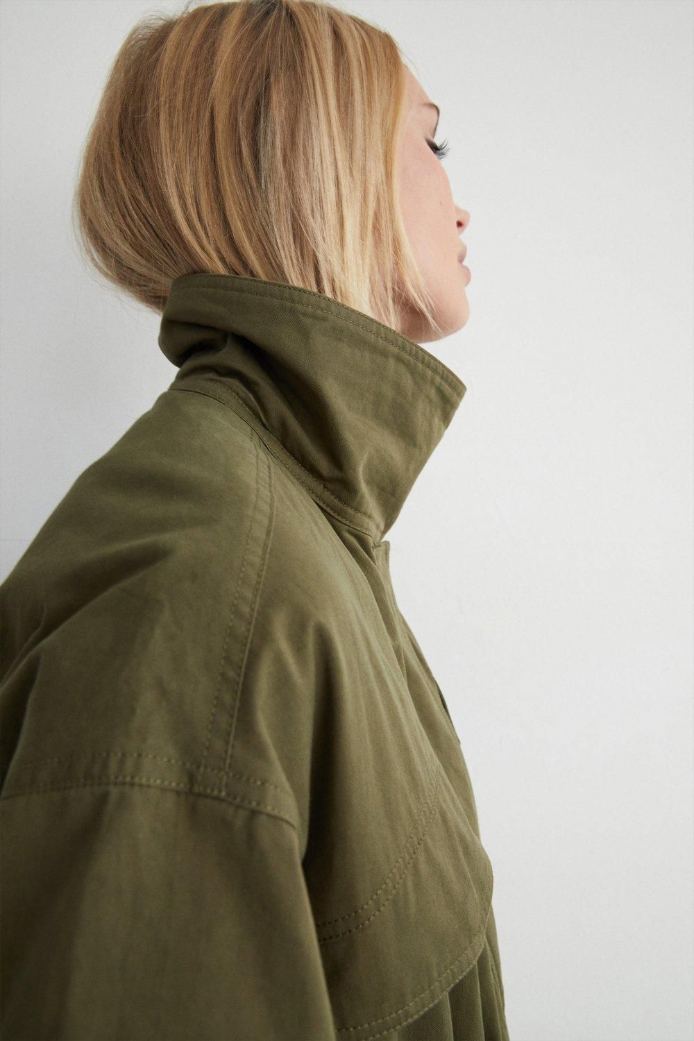 Warehouse Padded Cotton Funnel Neck Utility Jacket
