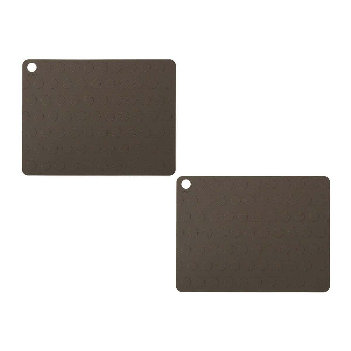 DOTTO - Dessous de table marron en silicone 45x34cm