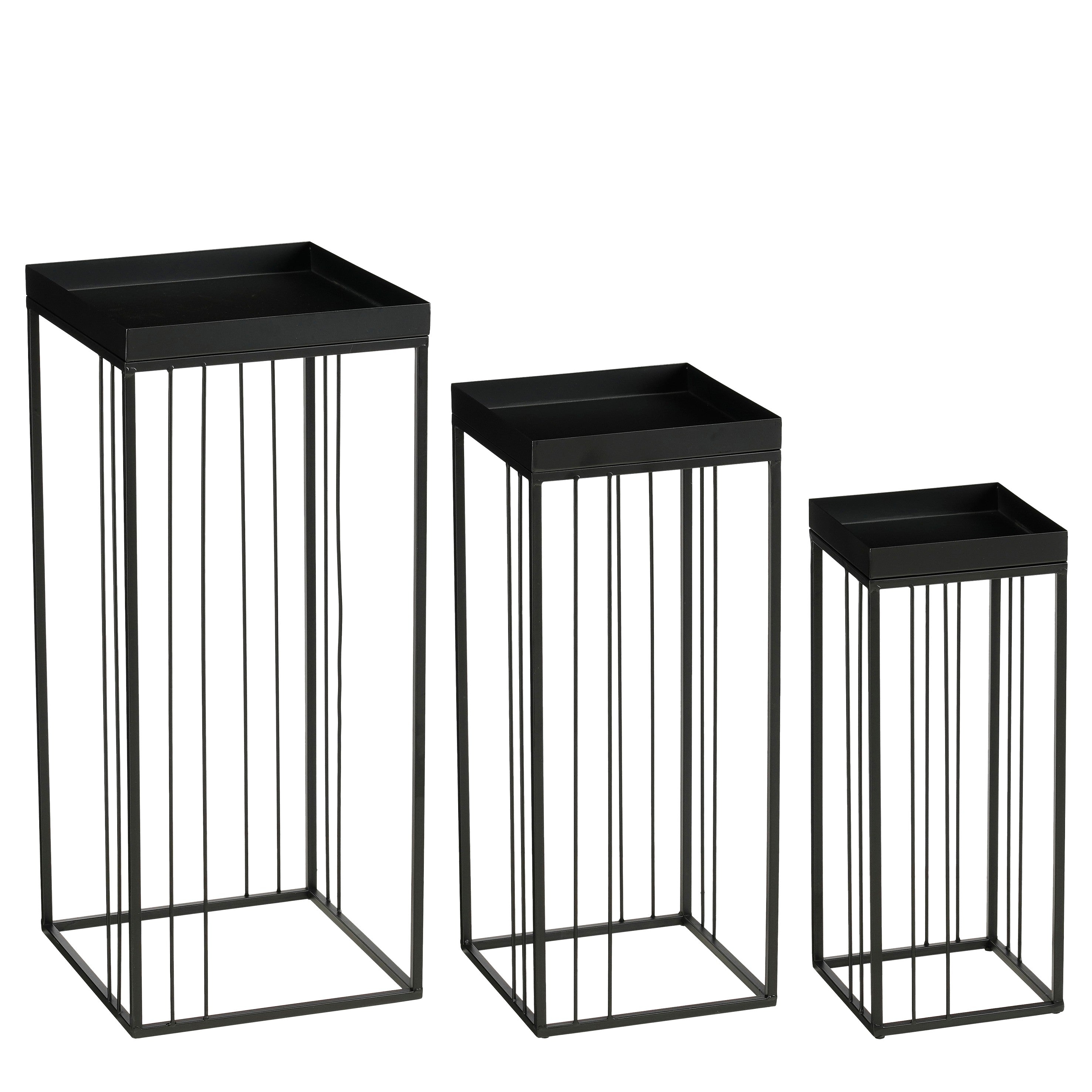 Mica Decorations Beth Bijzettafel – Set van 3 – Bijzettafels Woonkamer – Salontafel – Tafeltje – Koffietafel – Bijzettafeltjes Woonkamer IJzer – 30 x
