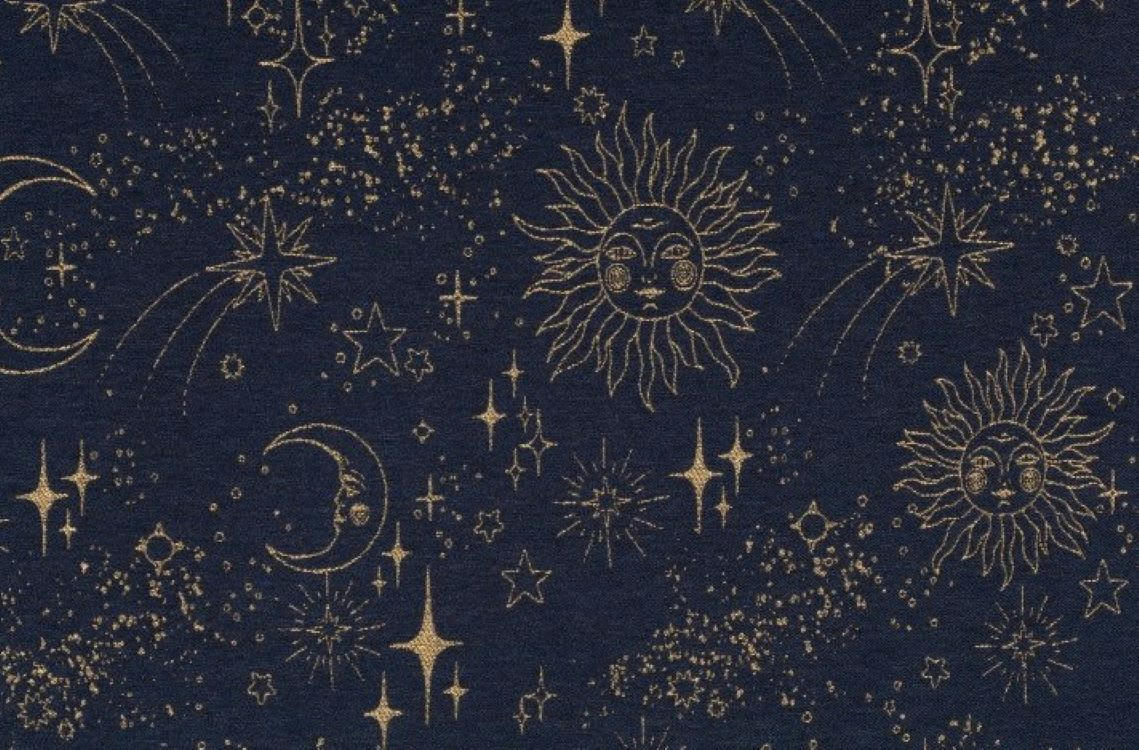 ASTRO - Rideau d'ameublement bleu marine 140x260cm