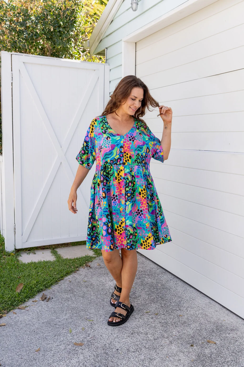 Disco Dress in Electric Leopard by Kasey Rainbow