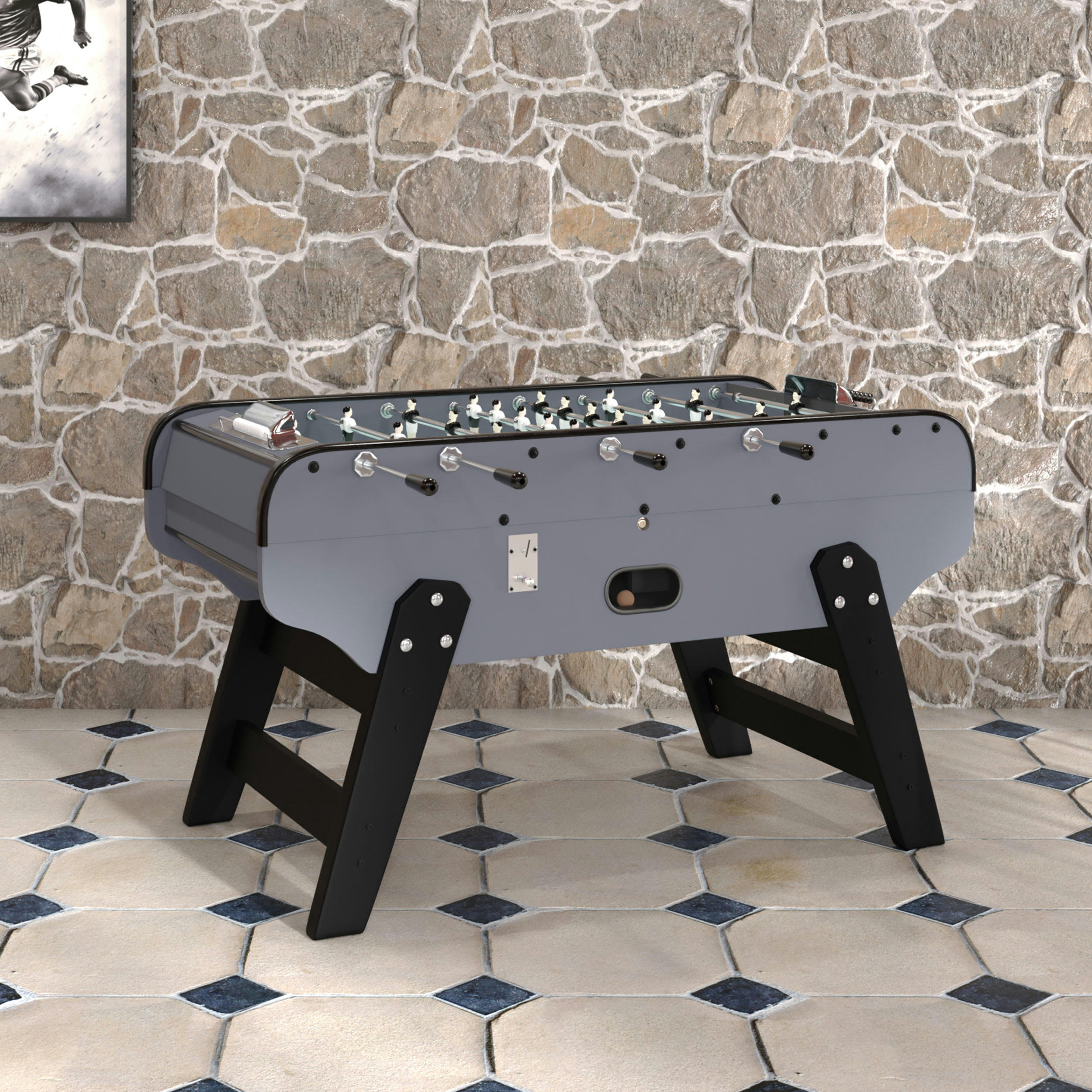 BISTROT - Baby foot gris avec monnayeur