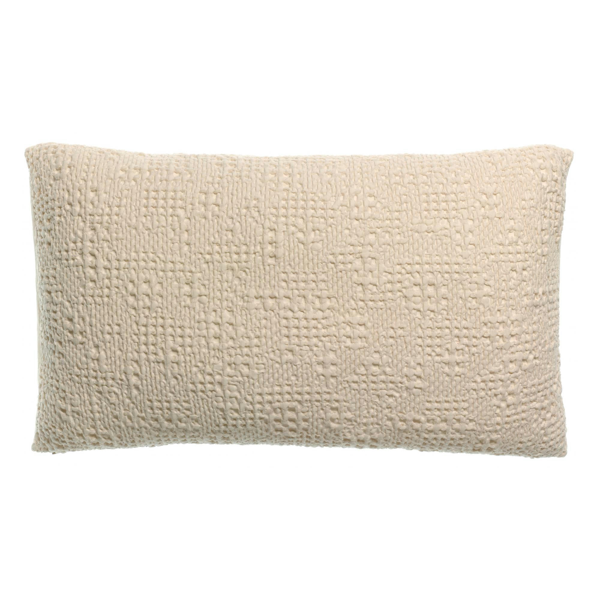 TANA - Coussin stonewashed  en coton creme 40 x 65