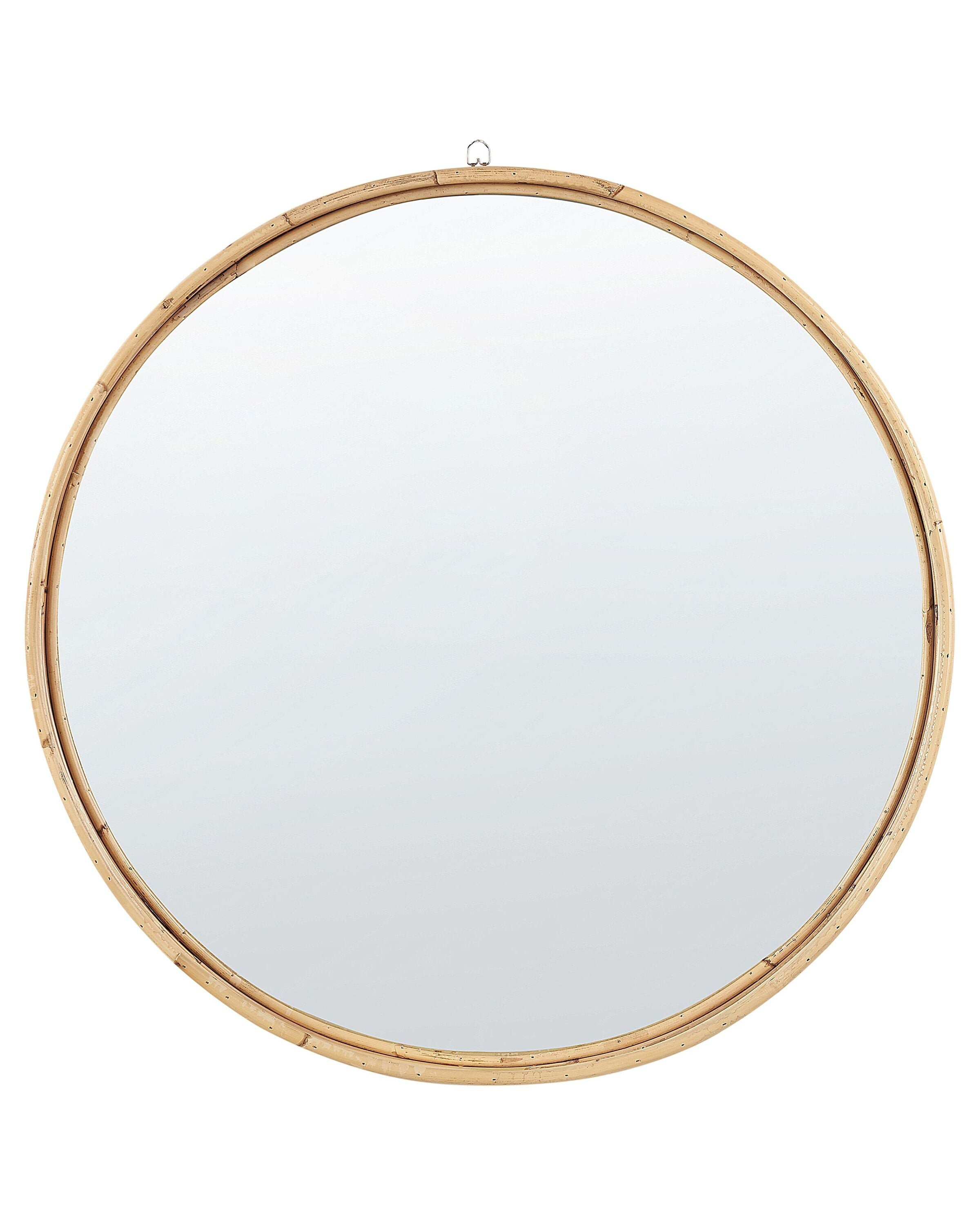 Lustro ścienne okrągłe rattan 60 cm