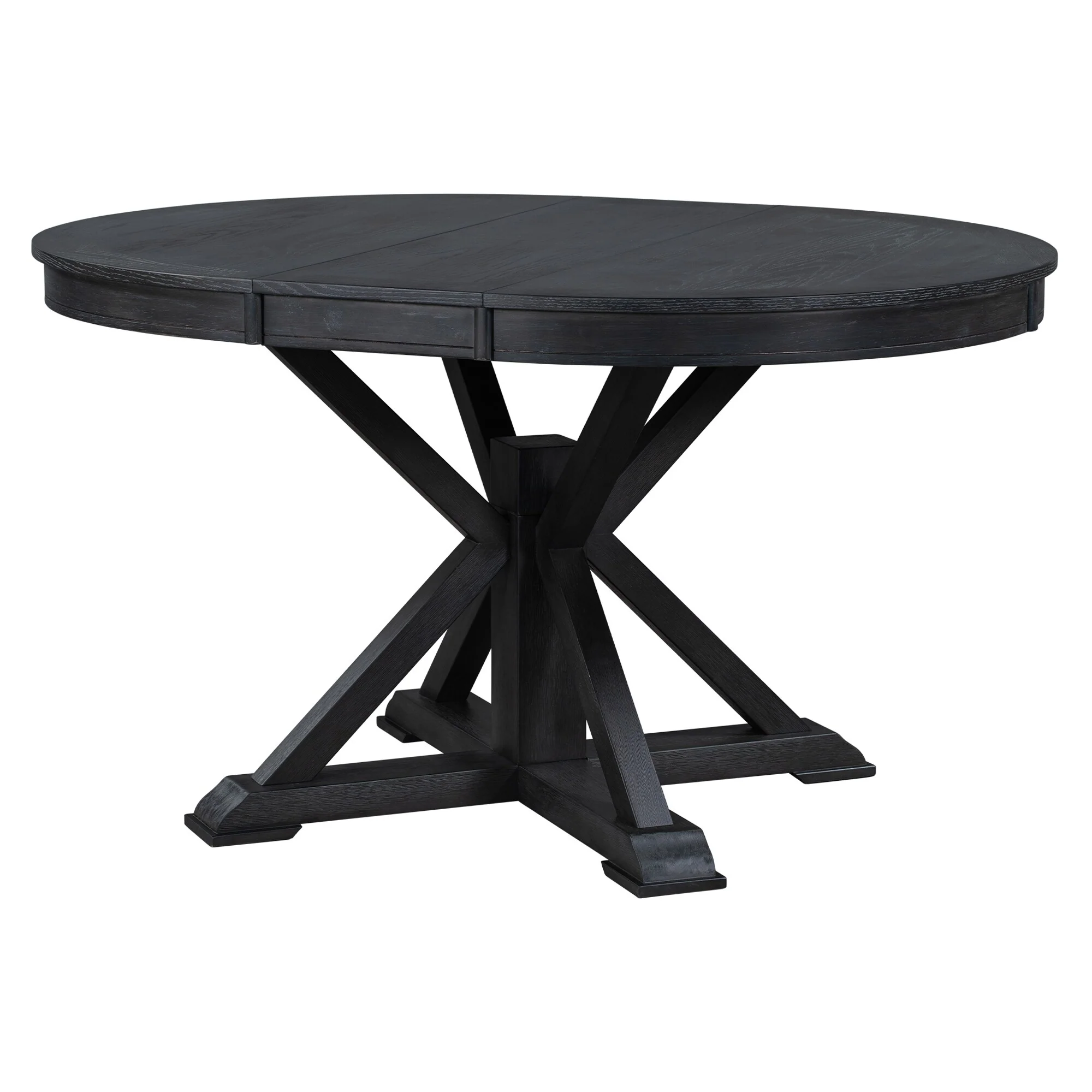 TREXM Retro Functional Extendable Dining Table with a 12 Leaf for Dining Room and Living Room (Espresso)