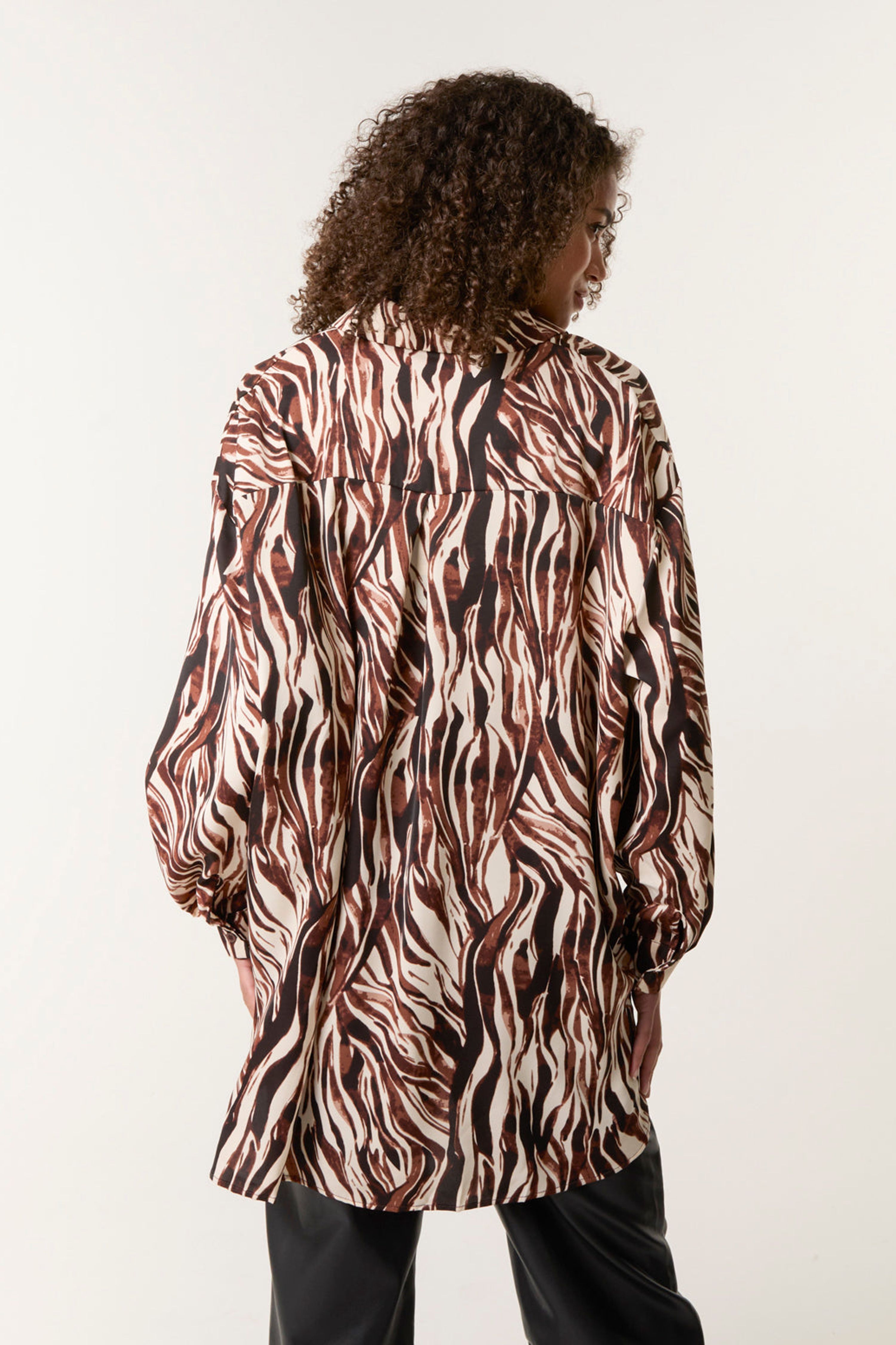 Blue Vanilla Brown Zebra Print Shirt