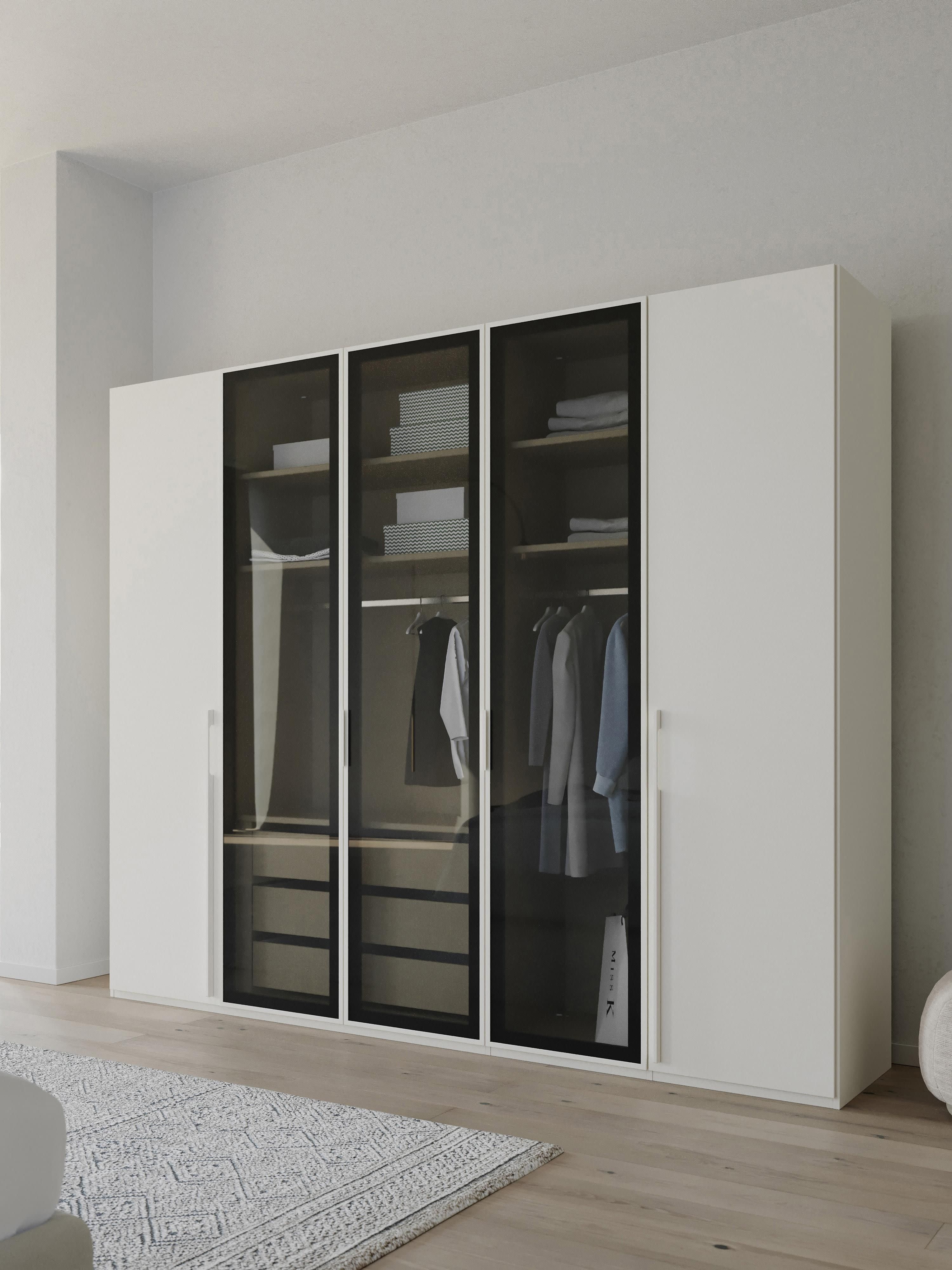 Drehtürenschrank Soriso mit beleuchteten Glastüren