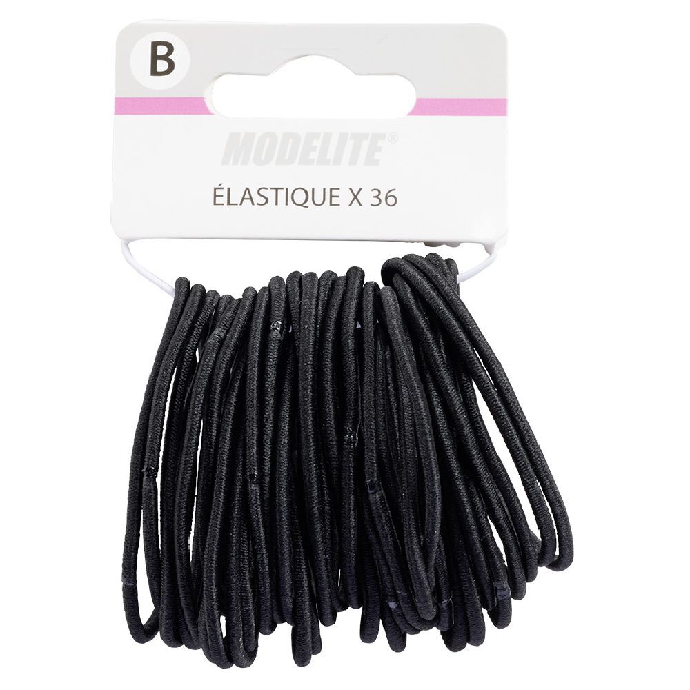 élastique fin sans métal noir x36