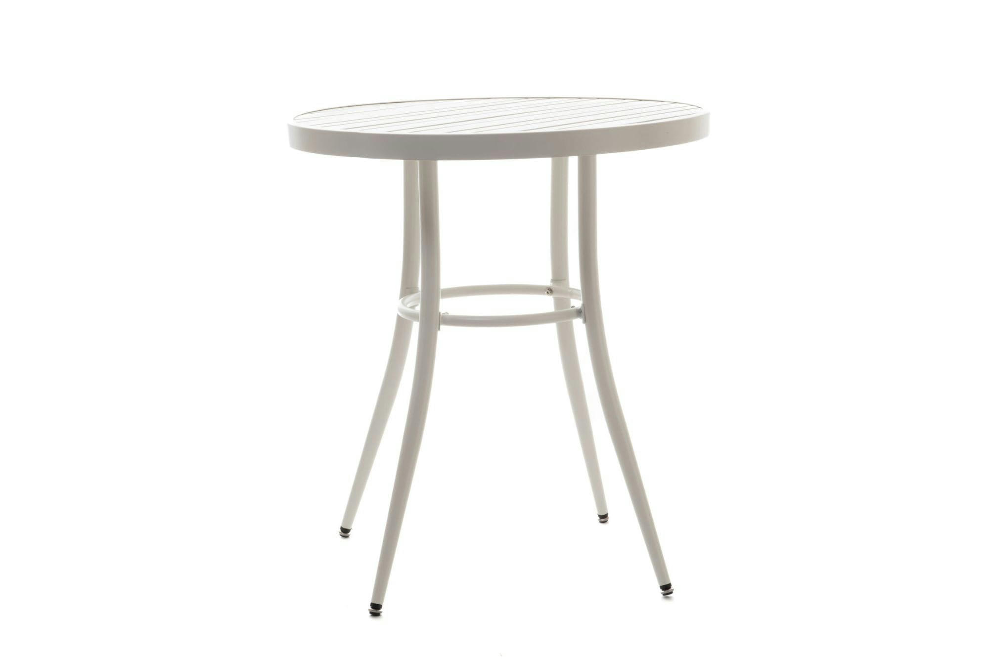 DAHLIA - Table de jardin ronde en aluminium blanc D70