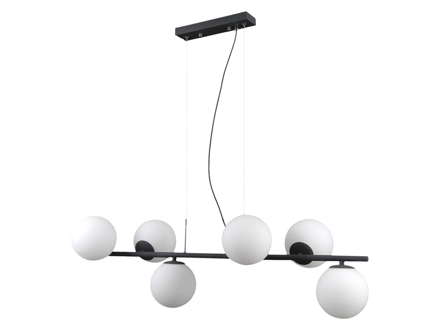 Lampa wisząca Raddi 6-punktowa stalowa biało-czarna