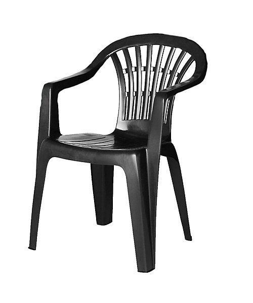 Lot de 4 chaise de jardin, terrasse empilable en résine coloris gris anthracite-Longueur 57 x Profondeur 57 x Hauteur 80 cm