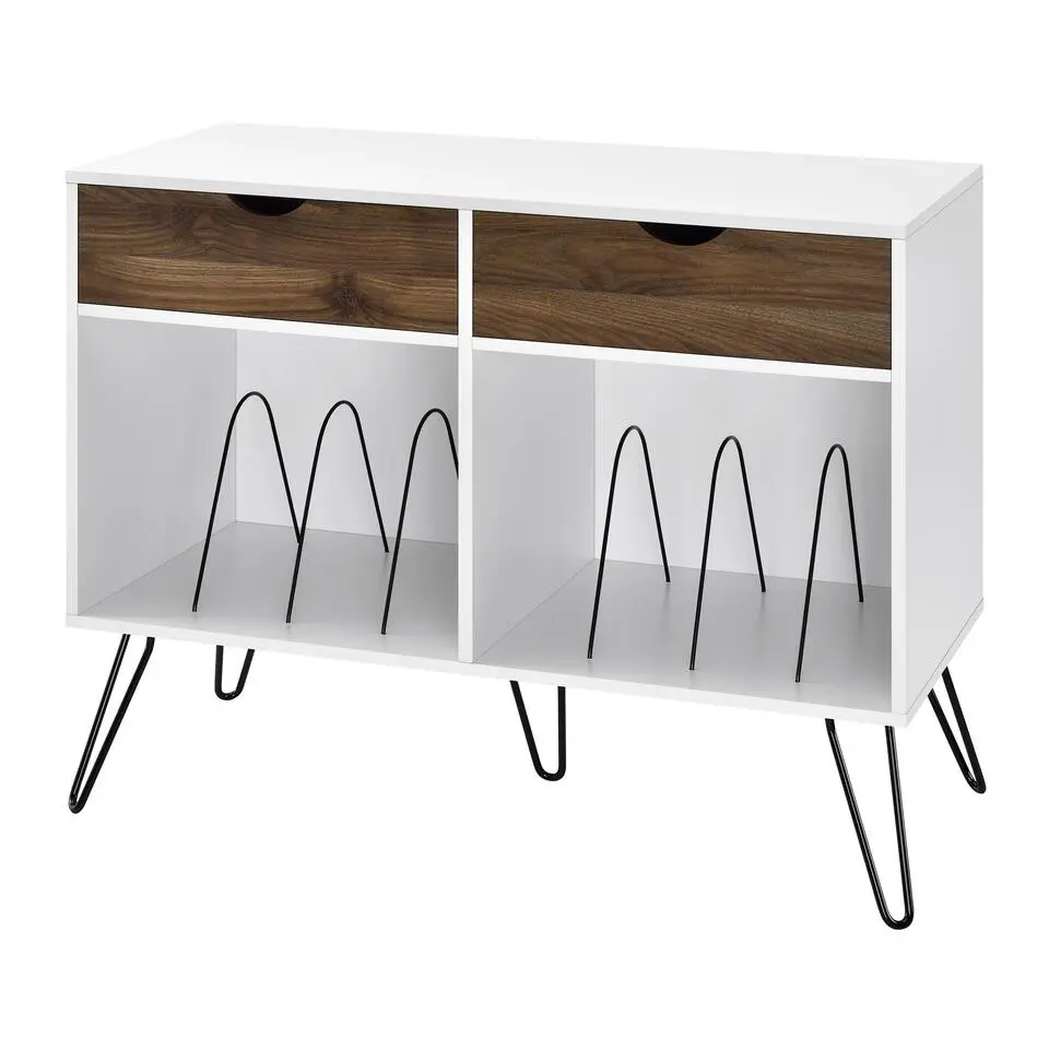 Concord - Draaitafelstandaard met 2 witte MDF lades