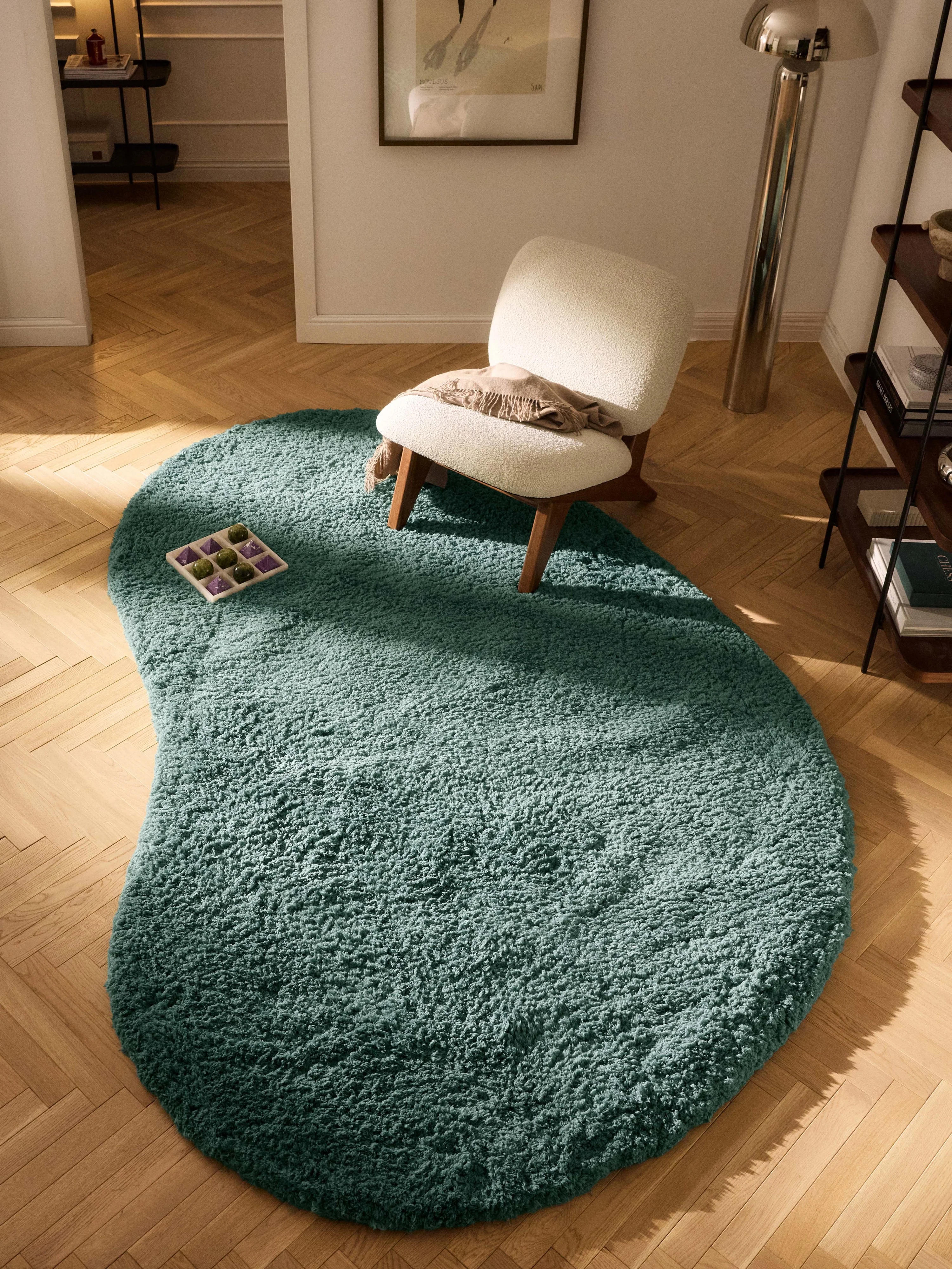 Hochflor-Teppich Tully in organischer Form