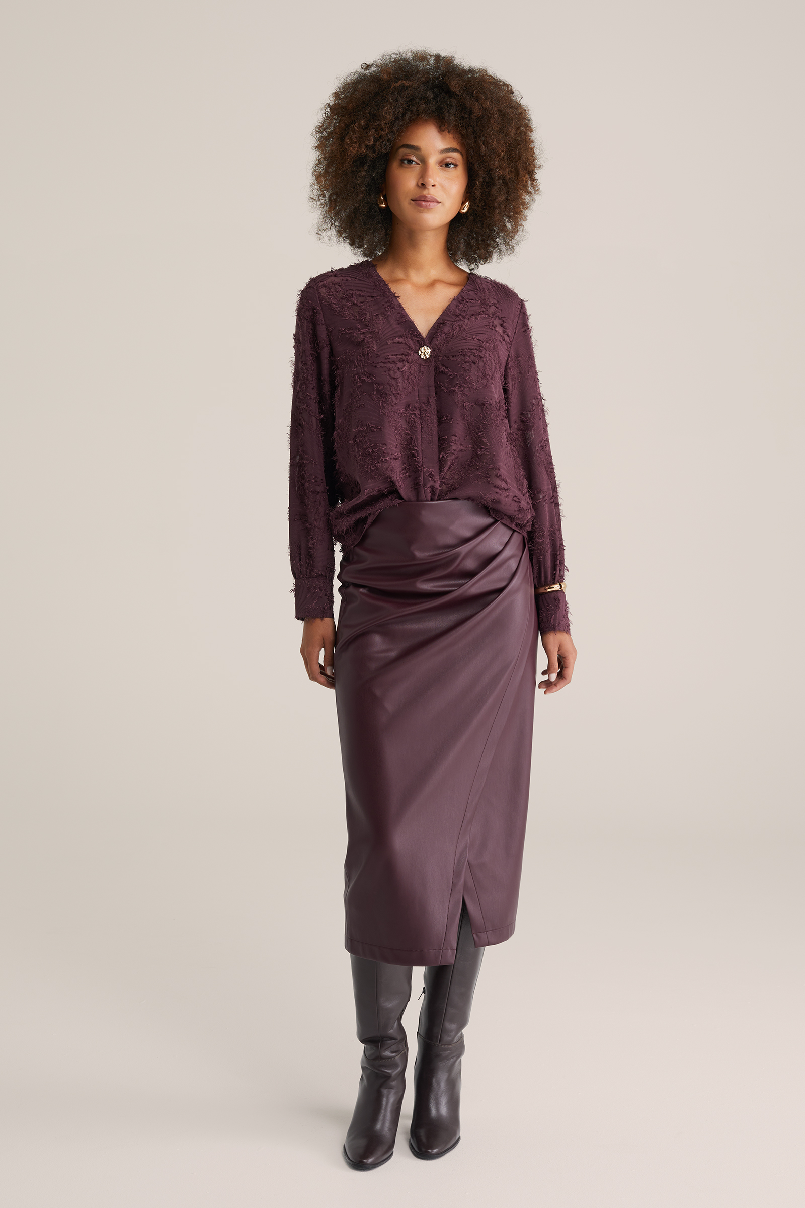 Dames blouse met jacquard